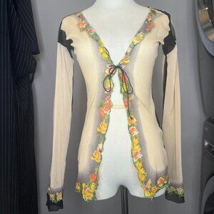 Jean Paul Gaultier Sheer Mesh Open Top Sz M Gorgeous!